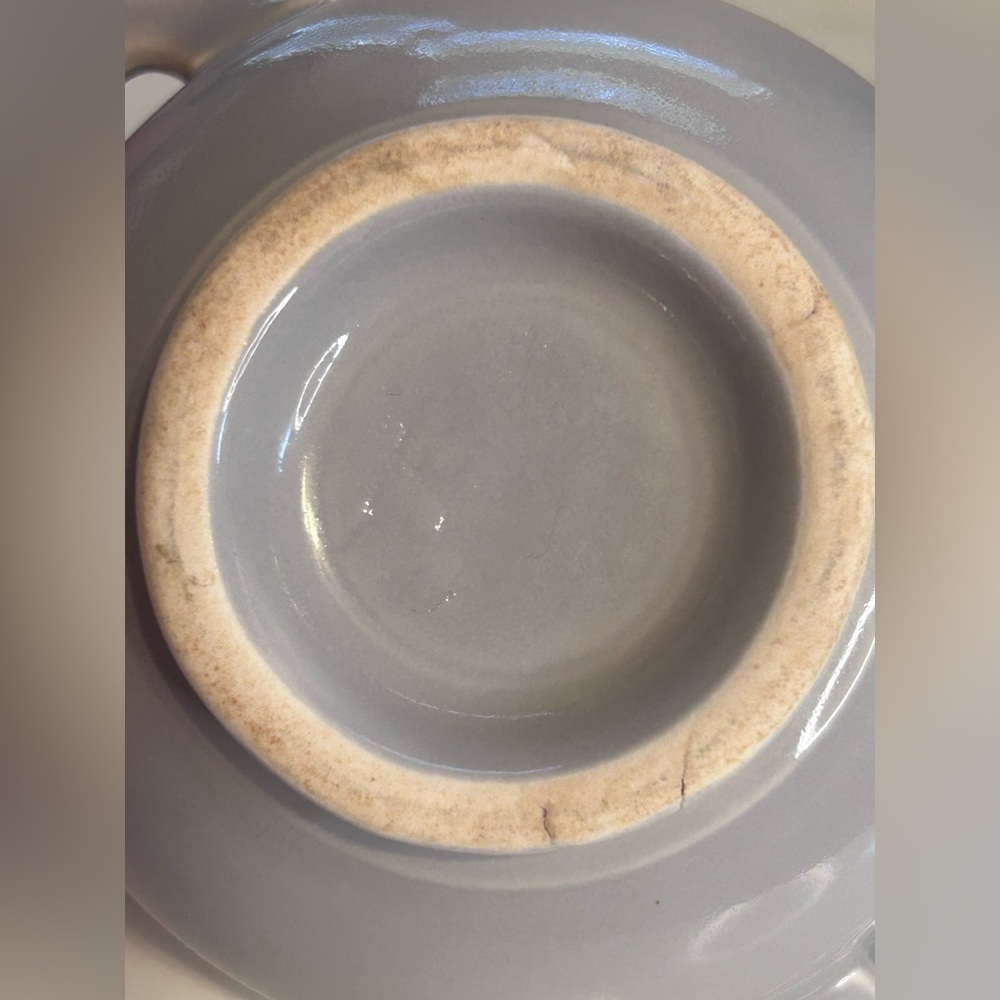 Vintage Fiesta Grey Double Handled Cream Soup Bowl 50’s - Picture 10 of 15